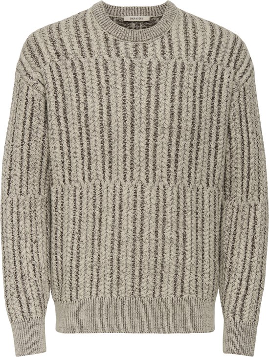 ONLY&SONS - ONSFILL RLX LS CABEL CREW KNIT - Homme - Pulls tricotés