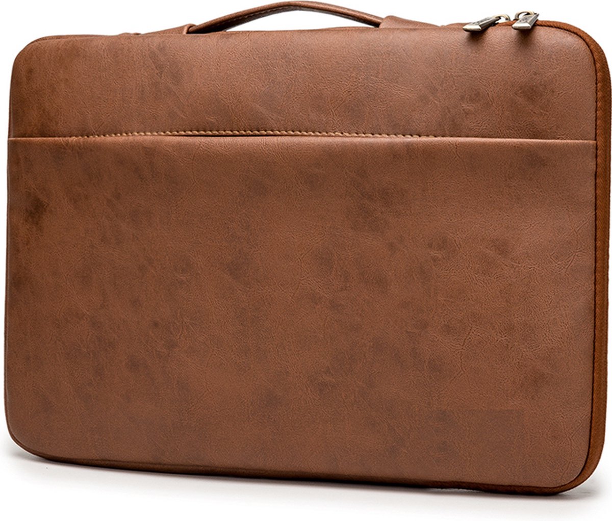 Lopoleis® Leren Laptoptas 13.3 inch – Bruin – Luxe Laptophoes – Laptop sleeve – Geschikt voor Macbook Air & Pro – PU leer