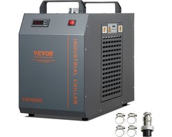 VEVOR Industriële Waterkoeler, CW-5202, Waterkoeler Koelsysteem met Ingebouwde Compressor, Watertankcapaciteit van 7 liter, Maximale Stroomsnelheid van 18 l / min, voor CO2-lasergraveermachine Koelmachine