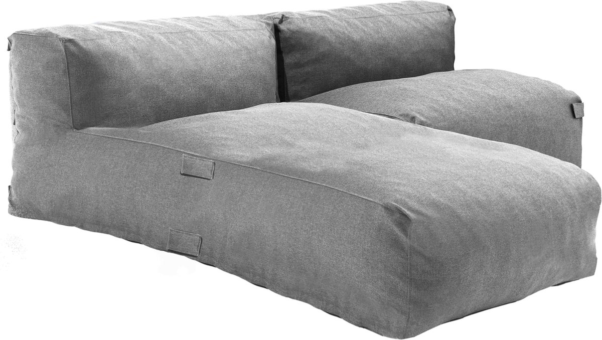 Oviala - Modulair 2-zits tuinmeubel met grijze chaise longue - Mixi