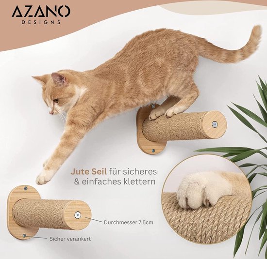 Trendmix Katten Klimmuur Wandmontage - Houten Klimrek Met Bed En Loopbrug Voor Wandbevestiging Duurzaam Stabiel Bruin Trendmix Katten Klimmuur Wandmontage - Houten Klimrek Met Bed En Loopbrug Voor Wandbevestiging Duurzaam Stabiel Bruin