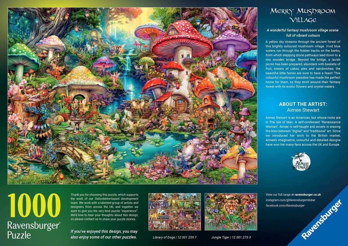 Ravensburger - Merry Mushroom Village - Puzzel - 1000 Stukjes — afbeelding 2