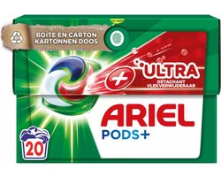 Ariel +Ultra - Vlekverwijderaar & Wasmiddelcapsules - Pods+ - Witte en Gekleurde Was - 20 Wasbeurten