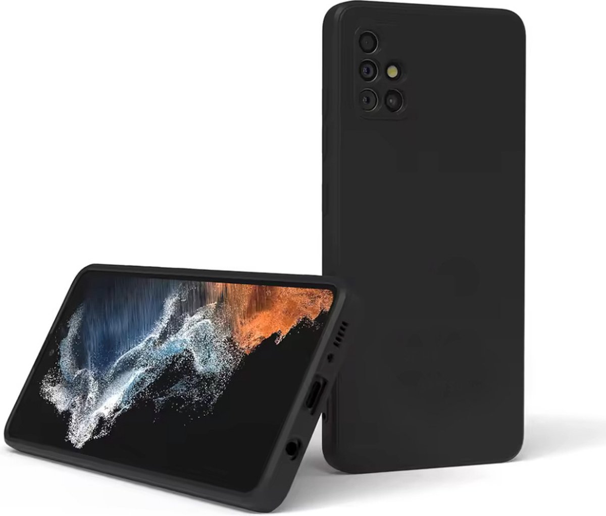 CHPN - Zwart hoesje geschikt Voor Samsung Galaxy A71 - Telefoonhoesje - Zwart - Telefoon bescherming - Backcover