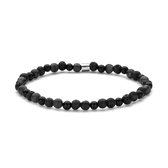 Frank 1967 Junior - 7FJB-0033- S - bracelet perles garçon - perles de lave mates et agate noire - 4 mm - 15 cm