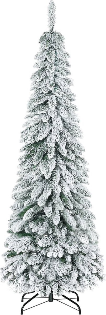 Kunst Kerstboom - Smal Model Kerst Boom - Doorsnede 74CM - 180CM Hoog - Met Sneeuw - Opvouwbaar - 3 Delen -
