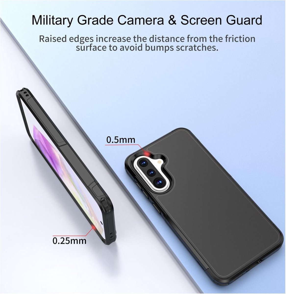 Mobigear Hoesje geschikt voor Samsung Galaxy A36 Telefoonhoesje Hardcase | Mobigear Traveller Backcover | Galaxy A36 Case | Back Cover - Zwart