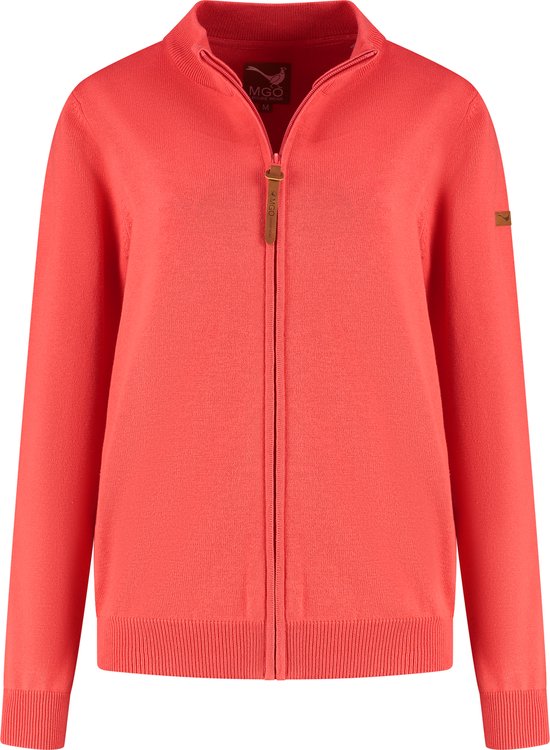 MGO Beau - Gilet femme - Maille fine et douce - Rouge clair