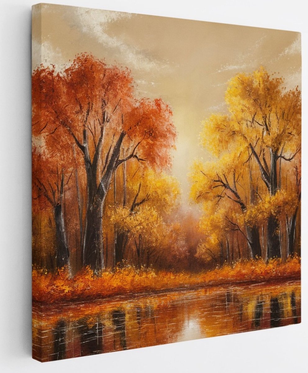 Saammp Canvas Schilderij - gekleurd mozaiek - eifeltoren - Abstract - 30x30 - Foto op canvas - Wanddecoratie - Muurdecoratie Woonkamer - Slaapkamer decoratie - Canvas Print Multicolor