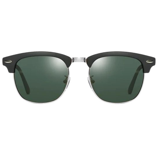 Fako Sunglasses® - Club Style Zonnebril - Polariserend - Dames - Heren - Zwart/Zilver - Donkergroen van Fako Sunglasses® — afbeelding 2