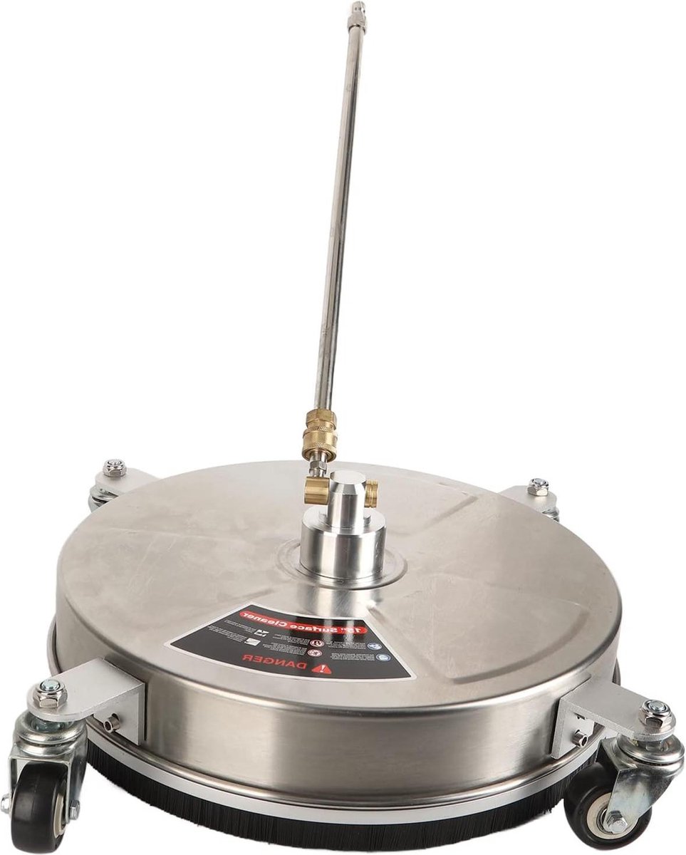 Image of 15 inch professionele hogedrukreiniger voor oppervlakken - 4000 psi - 4 wielen - 1 harde borstel - snelaansluiting van 4 inch .