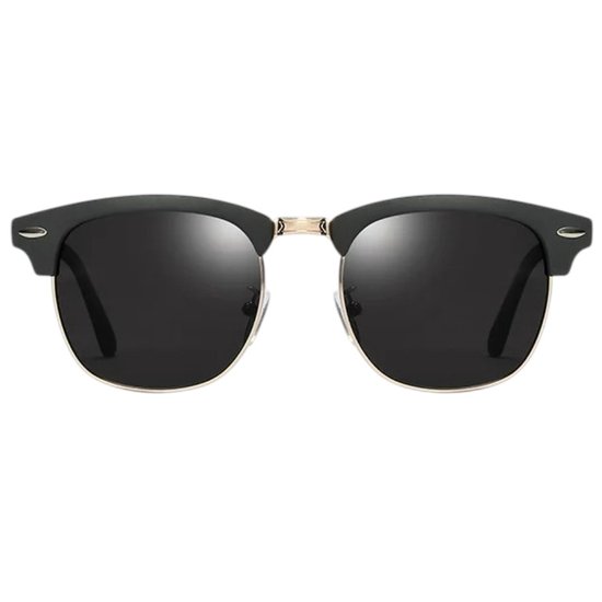 Fako Sunglasses® - Club Style Zonnebril - Polariserend - Dames - Heren - Mat Zwart/Goud van Fako Sunglasses® — afbeelding 2