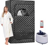 EML STORE Draagbare Stoomsauna - Mobiele sauna - Stoomkamer - Met Afstandsbediening - Full Body - Ontgifting - Ontspanning - 2 L Stoomgenerator - 100 x 78 x 172 cm - Zwart