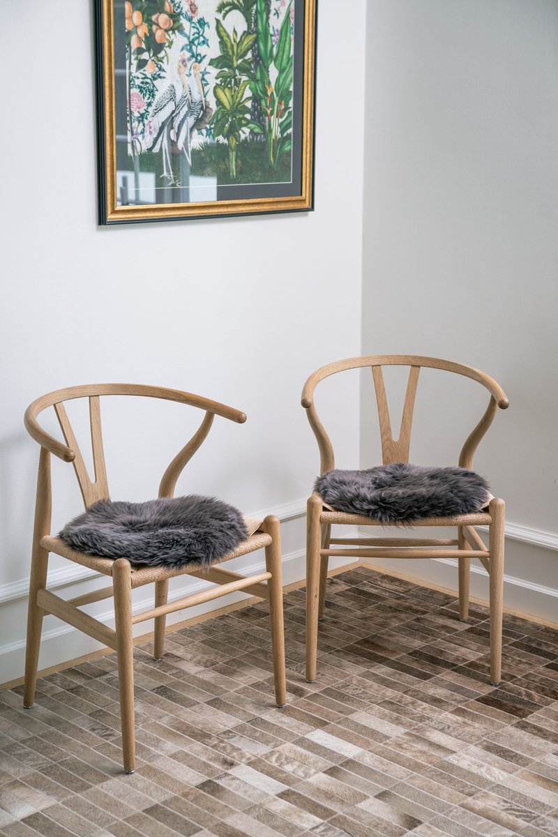Sheepskin House - Langharige Schapenvacht Stoel Cover - D38 cm