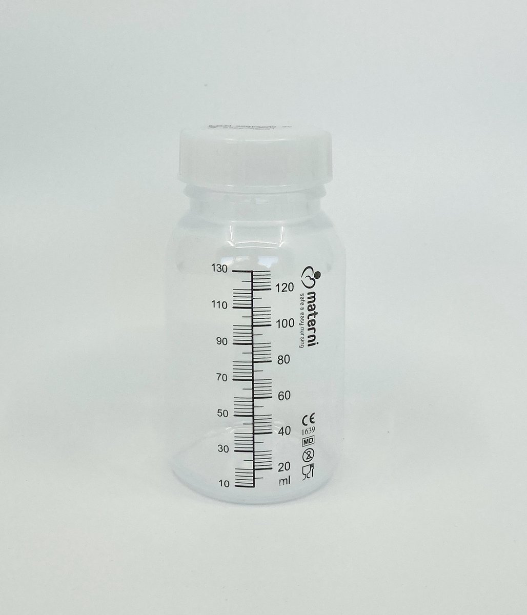 Materni Moedermelk Bewaarfles - 120 ml met dop borstvoeding - 10 stuks