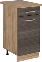 Cuisine Vicco R- Line Meuble bas de cuisine – 40 cm, WB Chêne Gris noble, WB Chêne