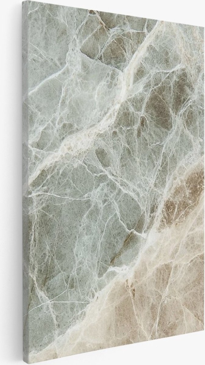 Saammp Canvas Schilderij - marmer - Abstract - Lichte kleuren - 40x60 - Foto op canvas - Wanddecoratie - Muurdecoratie Woonkamer - Kantoor Decoratie Multicolor