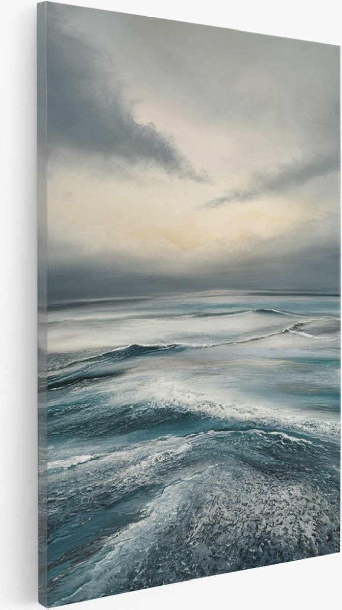 Saammp Canvas Schilderij - Landschap - grijs - Abstract - 60x90 - Foto op canvas - Wanddecoratie - Muurdecoratie Woonkamer - Slaapkamer decoratie - Canvas Print Multicolor