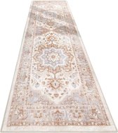 Tapis de couloir Boho Beige - Design antidérapant - Lavable et élégant - Dimensions 60x180 cm