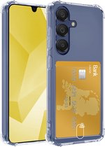 Hoesje - Geschikt voor Samsung Galaxy A16 - Met Pashouder en Kaarthouder - Telefoon Hoes Shockproof - Siliconen Case - Back Cover - Shock Proof - Pasjes Houder - Telefoonhoesjes - Transparant