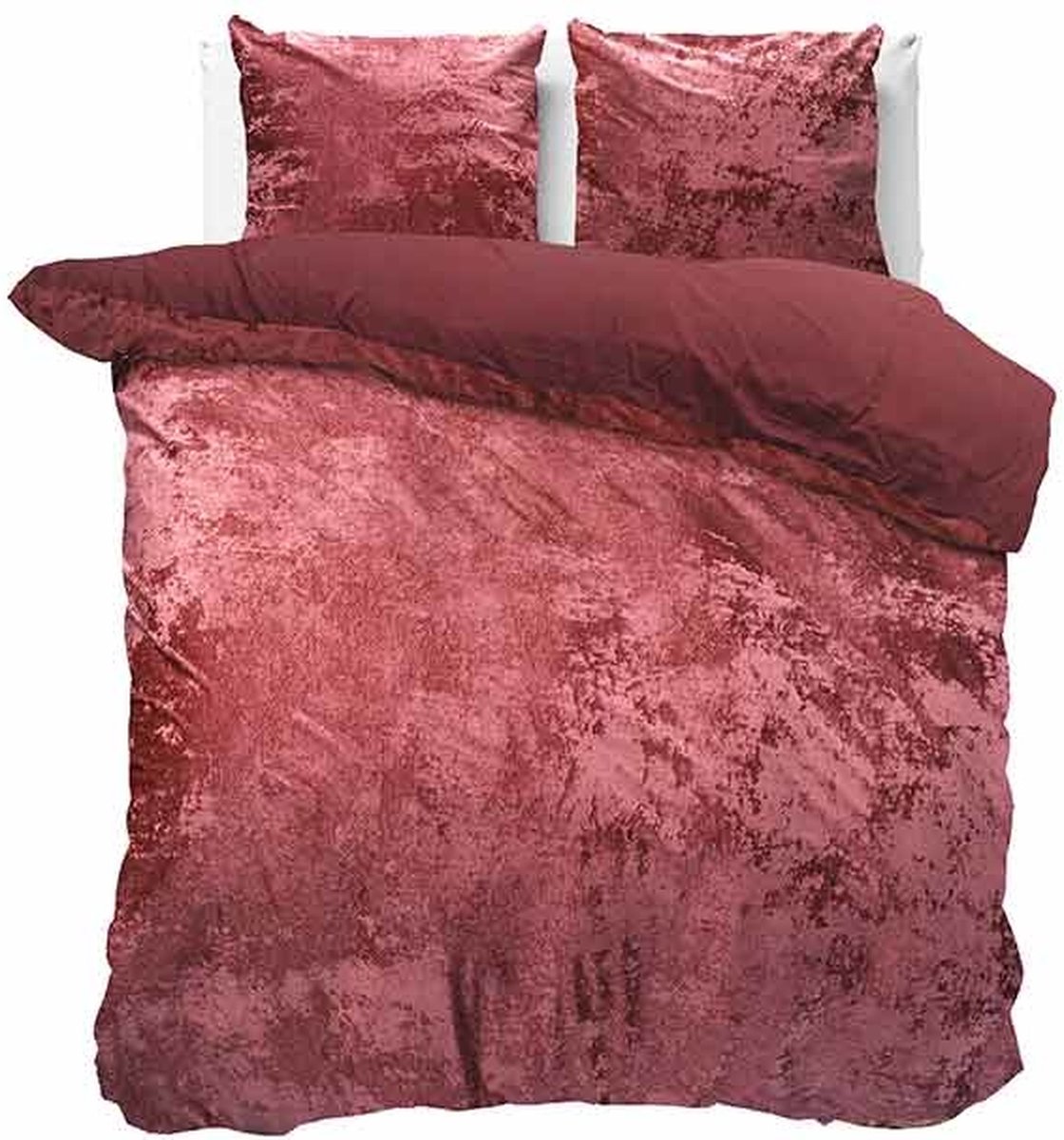 Crushed Velvet Ruby Wine Dekbedovertrek