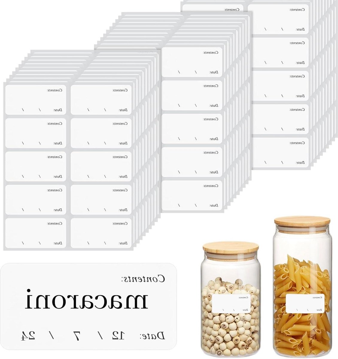 Image of 1200 stuks 38 x 19 mm witte kleverige labels stickers voor potten - dozen - bestandsmappen - enveloppen. .