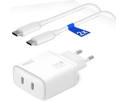 Usb C Adapter 35w + 2x usb C kabel - Oplader usb C laptop - Snellader - Adapter - Laadstekker - Oplaad stekker - Usb stekker - Usb adapter