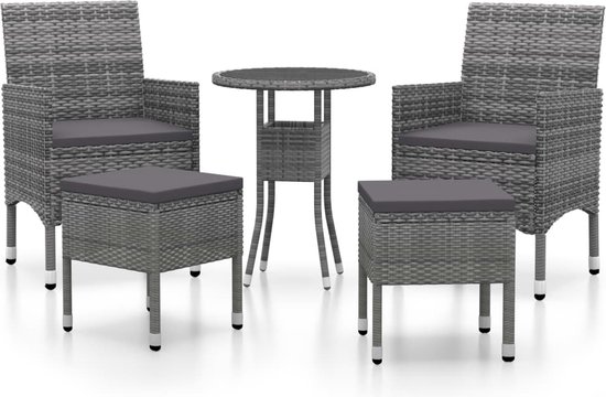 vidaXL - Tuinbank zonder armleuning - Beige - Poly rattan - Met kussens
