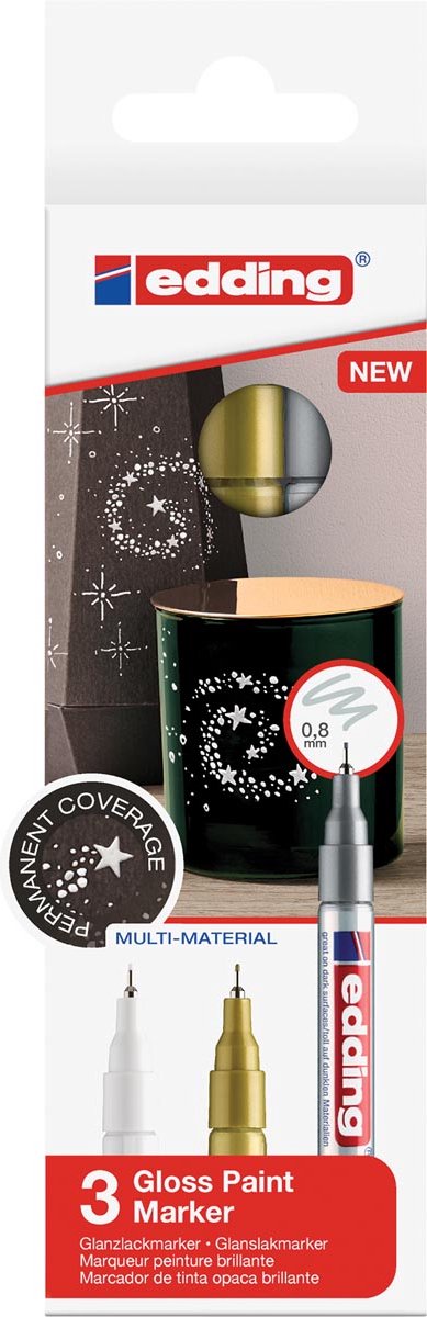 Edding lakmarker 780/3, metallic geassorteerde kleuren 14 stuks