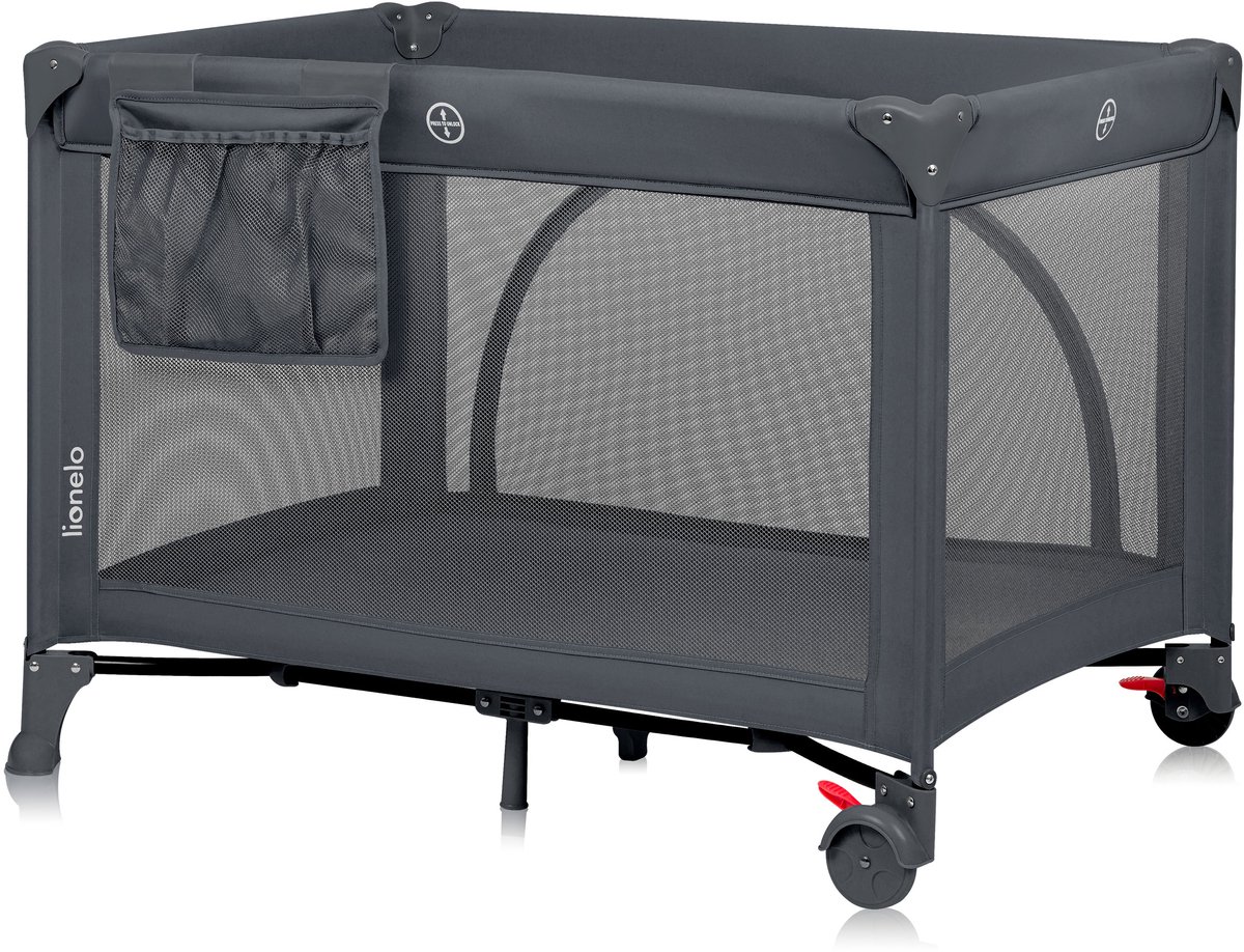 Lionelo Laura Campingbedje 2in1 – Reisbedje & Babybedje – 0-36 Maanden – 2 Matrasniveaus – Compact & Lichtgewicht – Schuimmatras – 2 Wielen met Rem – Mesh Zijpanelen – Zij-ingang – Opbergvak – Inclusief Draagtas – foto 3