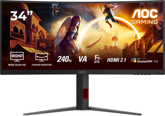 AOC G4 CU34G4Z - Ultrawide QHD Gaming Monitor - 34 inch - 240hz