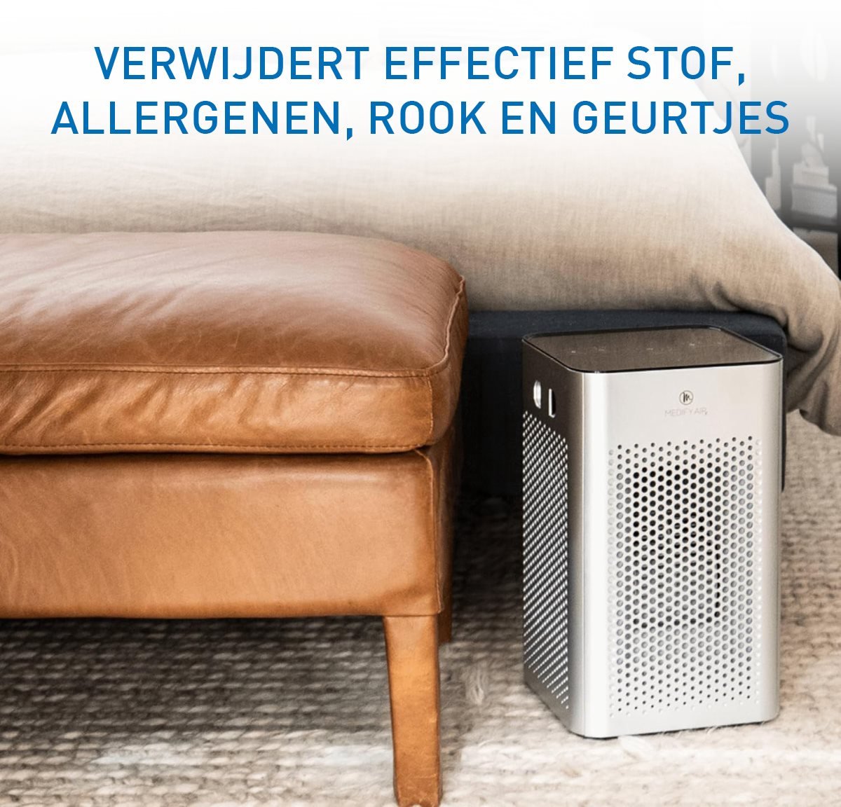 Medify Air MA-25 Luchtreiniger – 170 m³/u Air Purifier – HEPA H13 Filter & Touchbediening – Nachtmodus – Luchtfilter tegen Hooikoorts, Allergieën & Huisstofmijt – Zilver — afbeelding 3