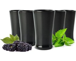 Zwarte borrelglaasjes tequila glazen jenever shots stamper wodka glazen 6 Image