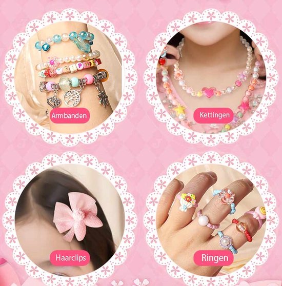 Kit de fabrication de bijoux - 1 500 pièces - Kit de perles - Bracelets pour filles - Créez vos propres Bijoux pour enfants - Kit de bracelets à breloques - Bijoux, loisirs créatifs et jouets pour enfants (5-12 ans)