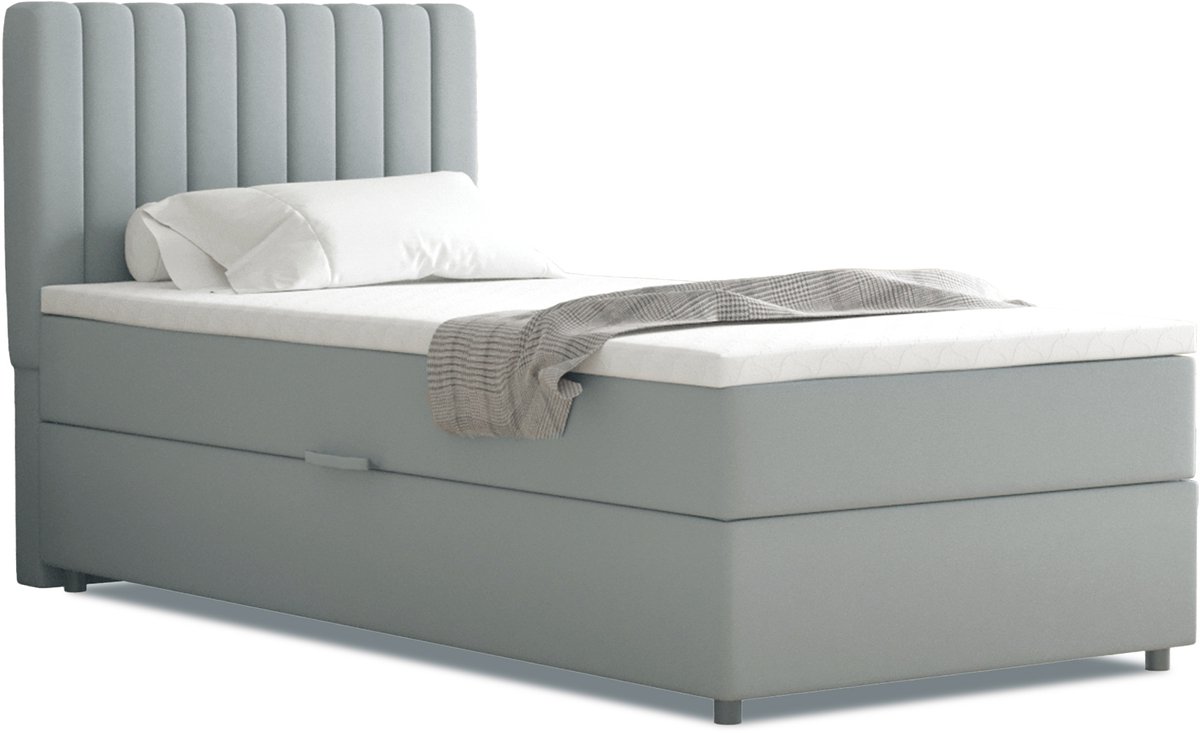 Boxspring Everest 90 x 200 cm tweepersoons met hoogwaardige Bonell-matras en topper
