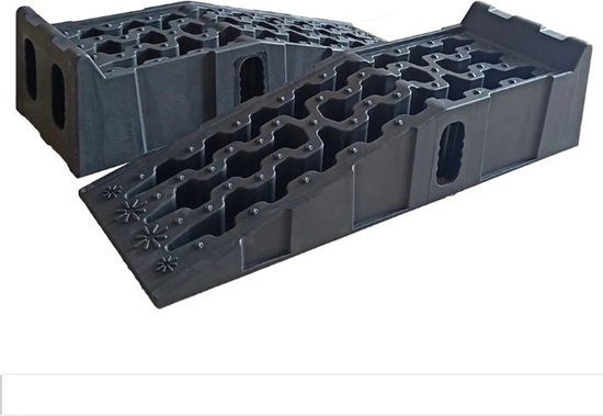 XMTECH XMHAG8466 2 stuks kunststof oprijplaten zware belasting helling tot 25 ton hefbrug auto oprijplaat 320 mm oprijbreedte hefplatform oprijrail