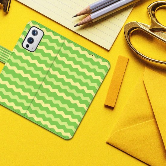 Coque OnePlus 9 Book Case Vagues Vert
