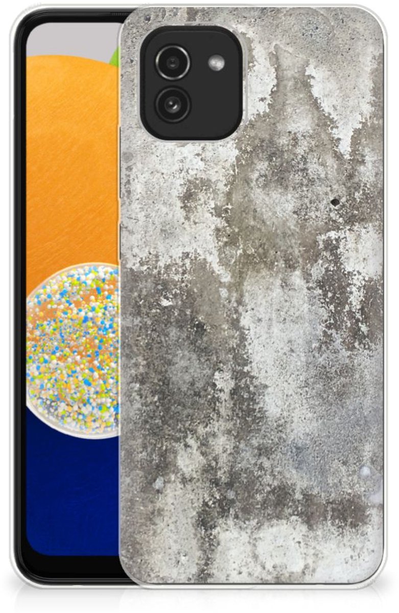 Samsung Galaxy A03 TPU Siliconen Hoesje Beton Print