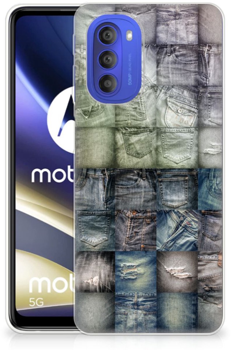 Silicone Back Cover Motorola Moto G51 5G Spijkerbroeken