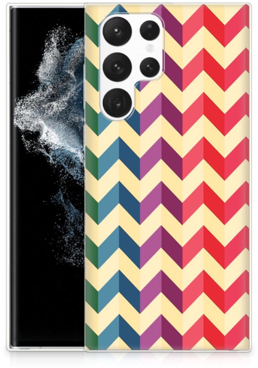 TPU Hoesje voor Samsung Galaxy S22 Ultra TPU bumper Zigzag Multi Color