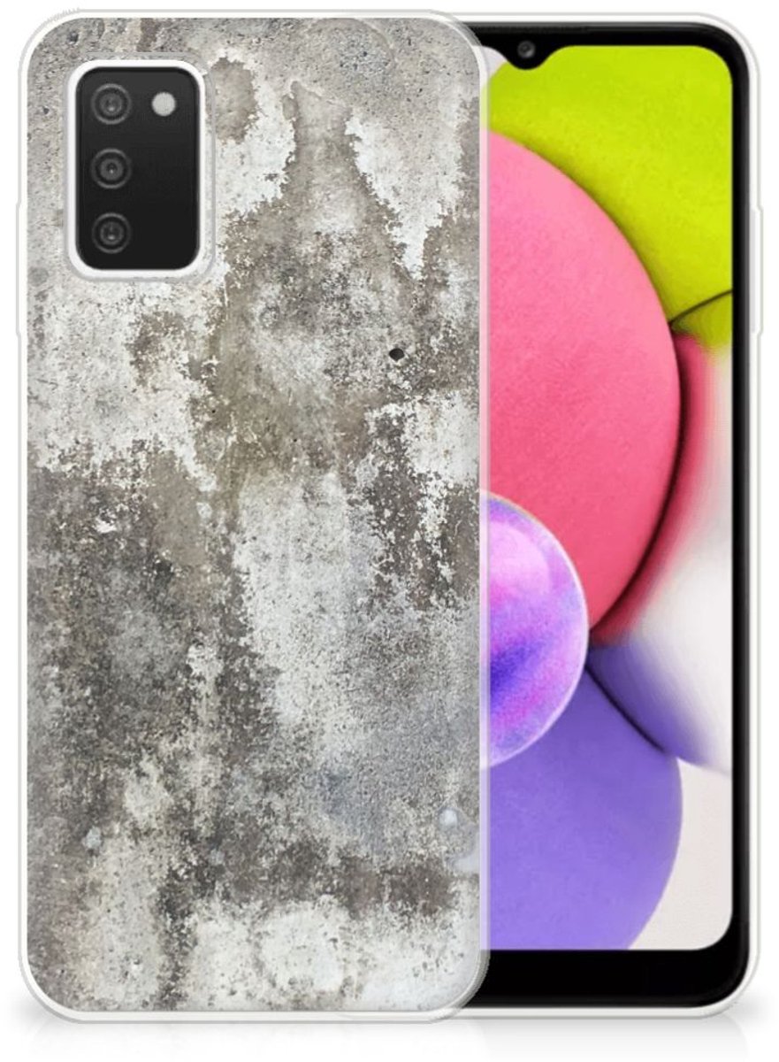 Samsung Galaxy A03S TPU Siliconen Hoesje Beton Print