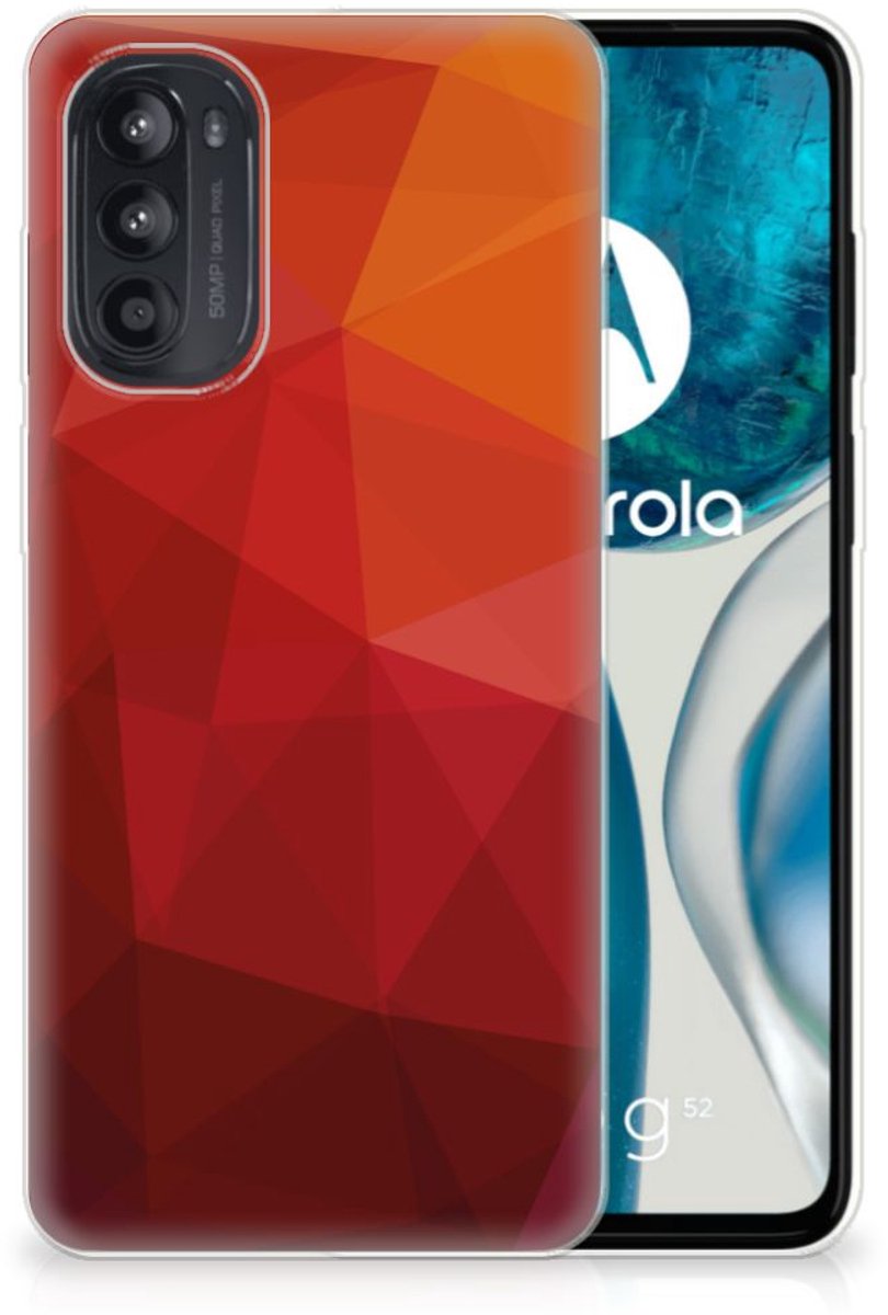 TPU Hoesje voor Motorola Moto G52/G82 Polygon Red