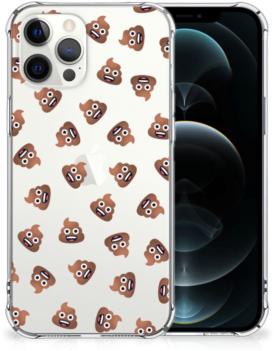 Doorzichtige Silicone Hoesje voor iPhone 12 Pro Max Poep Emojis