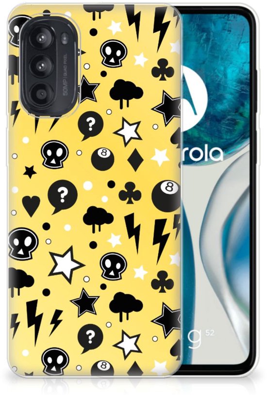 Coque pour Motorola Moto G52 Bumper Housse Etui Punk Yellow