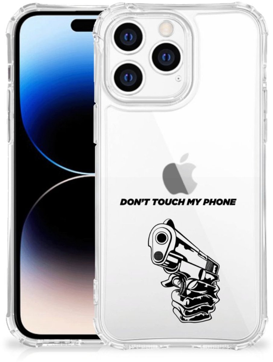 Apple iPhone 14 Pro Max Anti Shock Case Gun Don't Touch My Phone