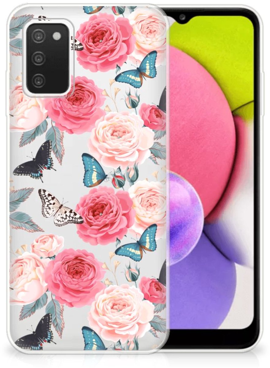 Samsung Galaxy A03S TPU Case Butterfly Roses