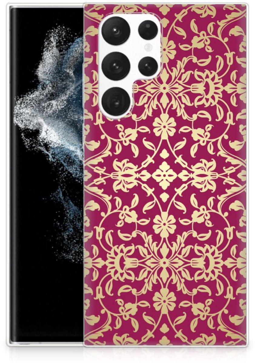 Siliconen Hoesje Samsung Galaxy S22 Ultra Barok Pink