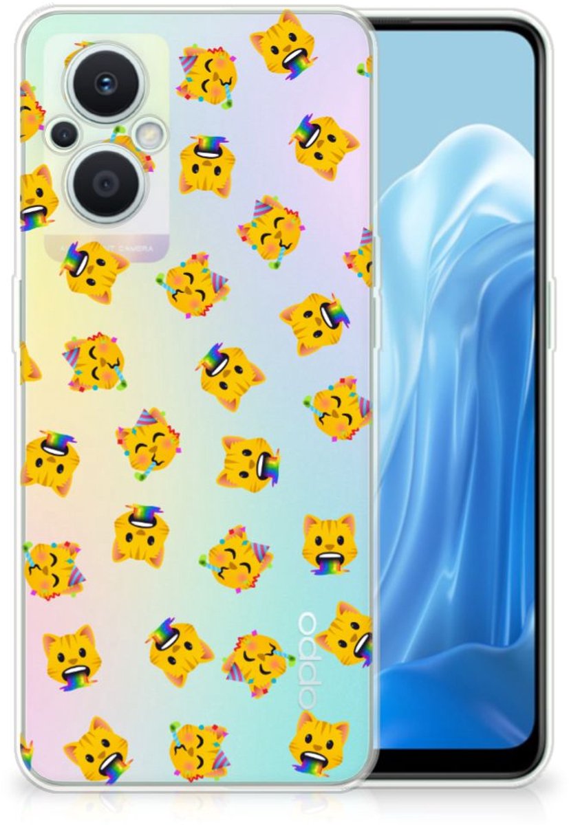 TPU bumper voor OPPO Reno8 Lite Katten Emojis