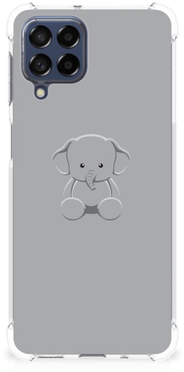 Samsung Galaxy M53 Stevig Bumper Hoesje Grijs Baby Olifant