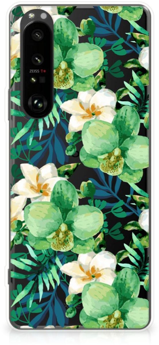 Sony Xperia 1 III TPU Case Orchidee Groen